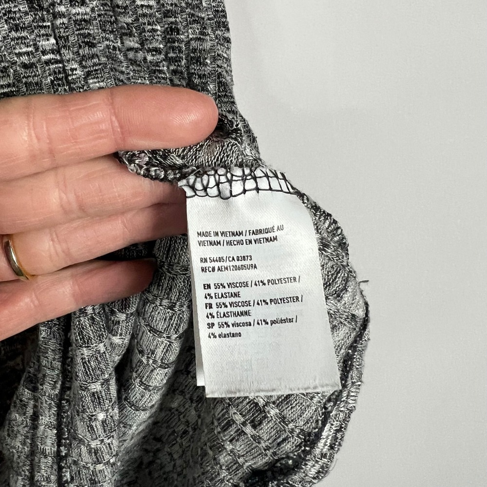 American Eagle Top Women Large Mock Gray Neck Knit Sleeveless Shell Blouse Boho - Picture 4 of 5